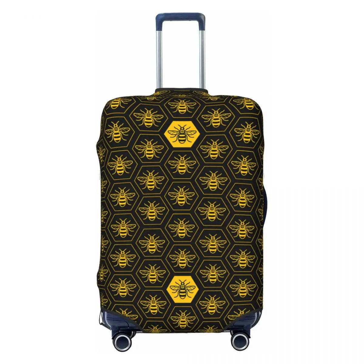 Honeycomb With Bees Suitcase Cover Elastic Cute Honey Bumblebee Luggage Protective Covers for 18-32 inch