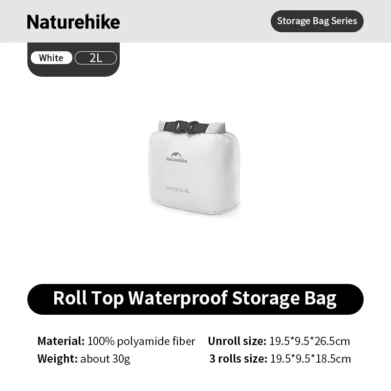 Naturehike Rolled Storage Bag Outdoor Travel Hiking Lightweight Waterproof Vacuum Compression Dispenser Bags Portable Organizer