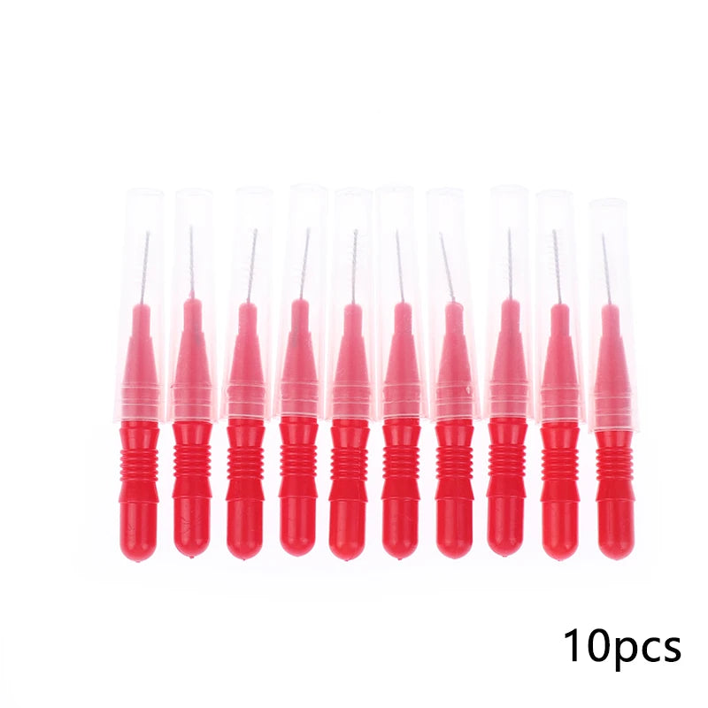 100Pcs Interdental Silicone Brushes Dental Toothpicks Brush Between Teeth With Thread Oral Cleaning Tools