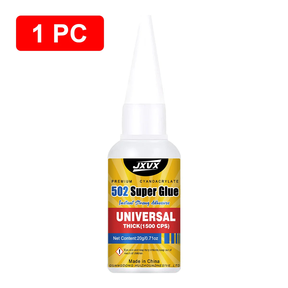 JXVX New 20g 502 Super Glue Quick-drying Cyanoacrylate Instant Leather Rubber Wood Glass Metal Strong Bond Liquid Adhesive Tool
