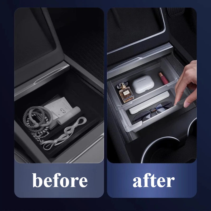 For Tesla Model YL/Y/3 Highland Central Control Storage Box Armrest Box Storage Car Car Interior Modification Accessories Tools