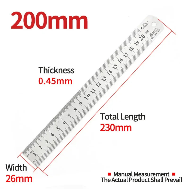 Tyture Straightedge Double Side Scale Metal Ruler High Quality Stainless Steel Woodworking Drawing Measuring Tools 0-15/25/30mm