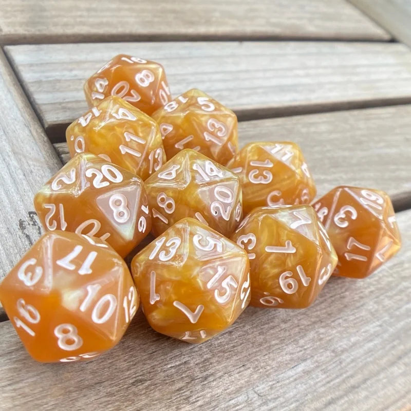 Cube 20 Sides D20 dungeon dices D&D Table board game 20 faces Acrylic Dice Sets Pearl Colorful dungeons and dragons d20 Dices