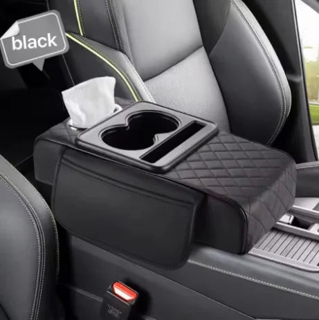 1PC Car armrest box pad, height pad, beverage cup holder, multifunctional storage, universal central armrest pillowcase