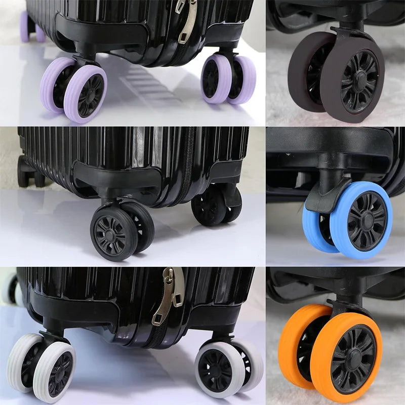 Thickened Silicone Luggage Wheel Covers Anti-Scratch Rubber Rings for Suitcase Wheels Durable Protectors for Universal Rolling