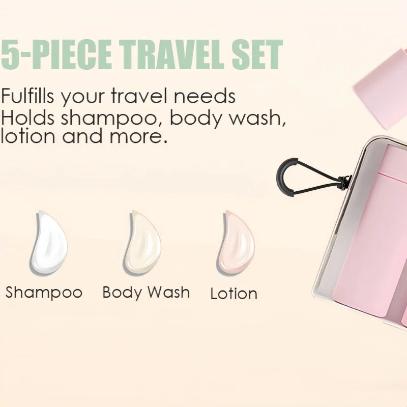 5Pcs/Set PE Cosmetics Bottle Travel Suit Shampoo Bath Gel Empty Bottle Lotion Bottle Face Cream Bottle