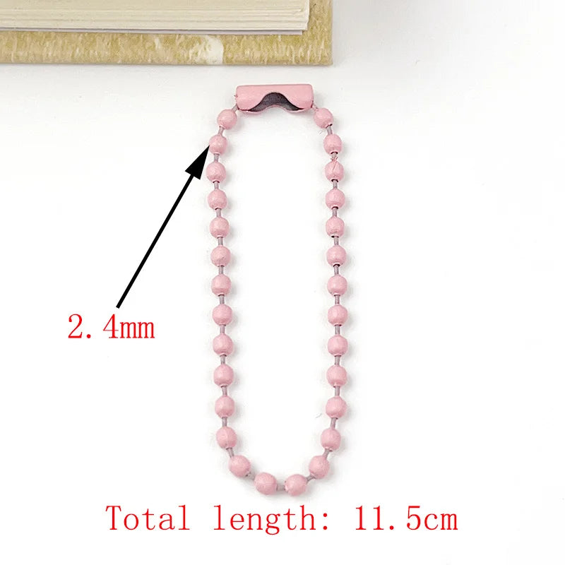 10 Colors 11.5cm 50-200piece 2.4mm Baking Paint Metal Bead Chain Round Wave Chain Handmade DIY Tag Keychain Toy Pendant Material