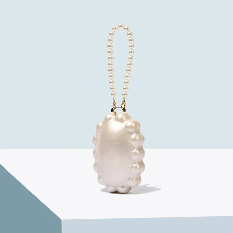 Lightweight Acrylic Shell Clutch Bag Women Pearl Chain Elegant Daisy Purse Luxury Simple Fashion Evening Shoulder Handbag 2025