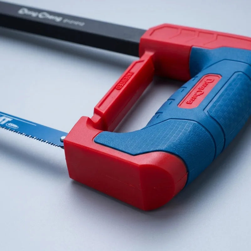 Thick Square Tube Hacksaw Frame Heavy Duty Stable Structure Precision Cutting Rubber Grip Comfortable Handle Metal Saw Tool