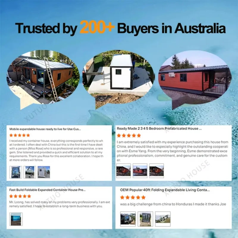 Customized  Australian Standard Tiny House Expandable Home Container House Casa Prefabricated House with Solar Panel Roof 2 3
