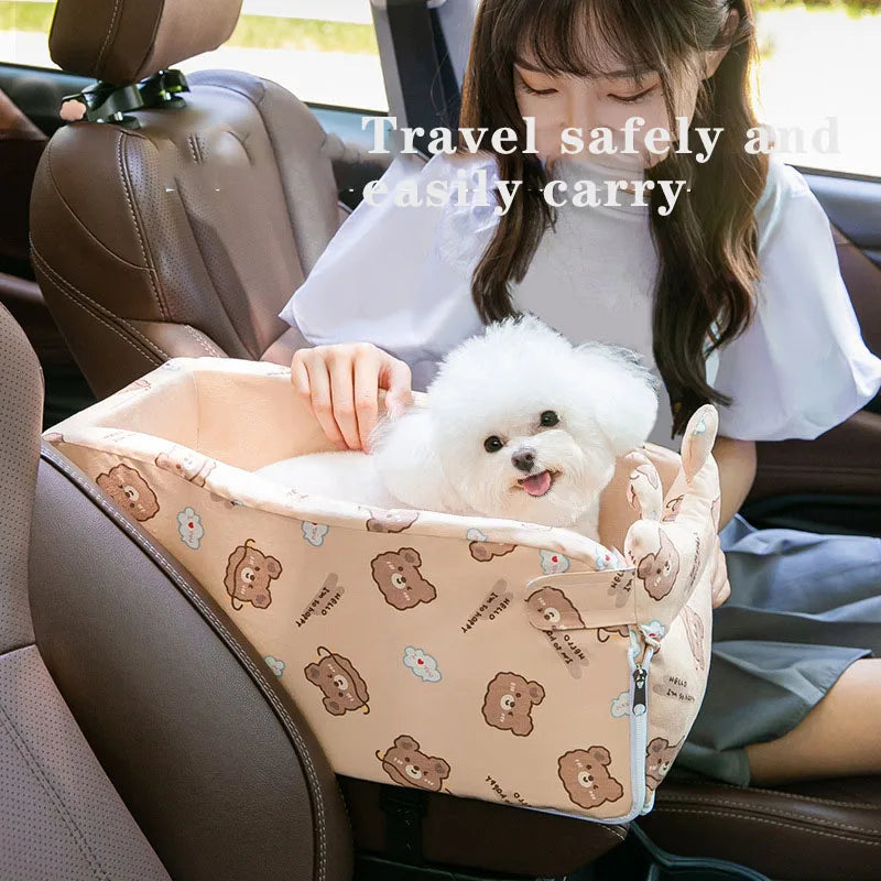 Small Dog And Cat Booster Seat Car Safety Seat Pet Central Control Car Litter Dog Kennel Cat Car Mat Armrest washable Travel Bag