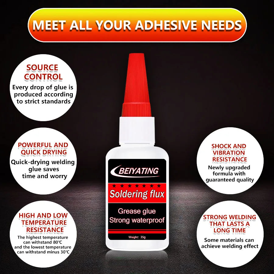 35g 50g Industrial Grade Welding Glue High Strength Quick Dry Adhesive for Metal Rubber Plastic Wood Ceramic