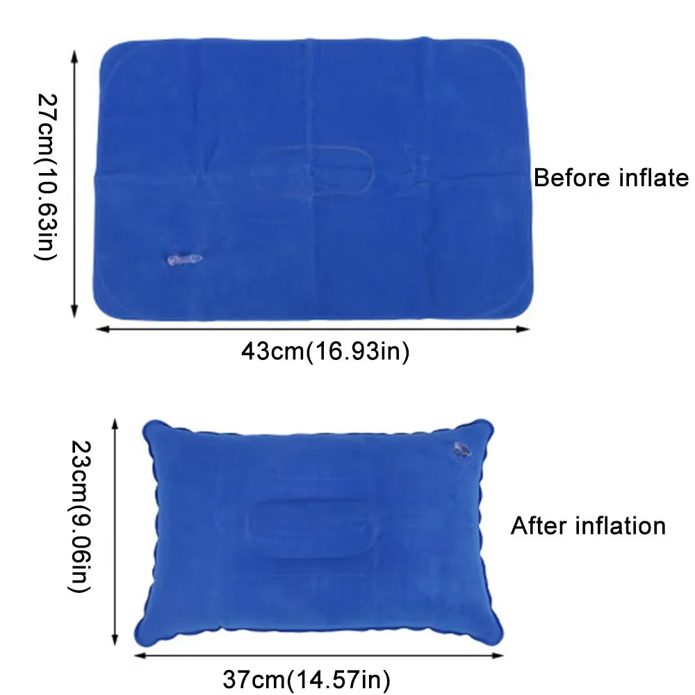 1 Pack Inflatable Pillow, Squared Ultralight Camping Travel Pillow Desk Rest Neck Support for Hiking Backpacking Office