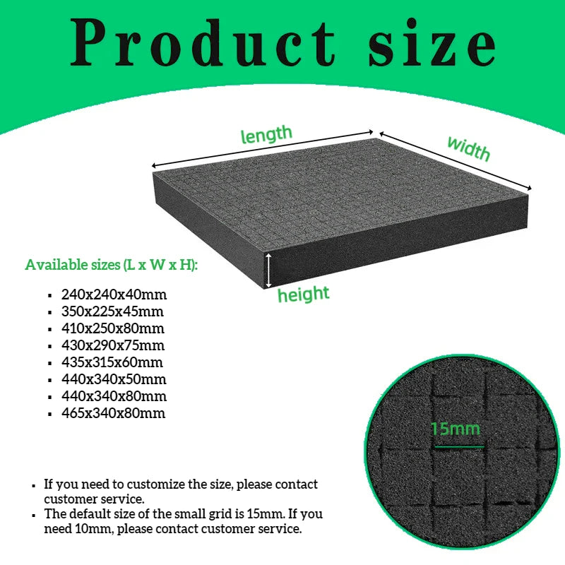 High Density Cutting Toolbox Foam Pick Pluck Foam Insert Precorted Shadow Foams For Hard Case Pre-Cut Shockproof Sponge Cushion