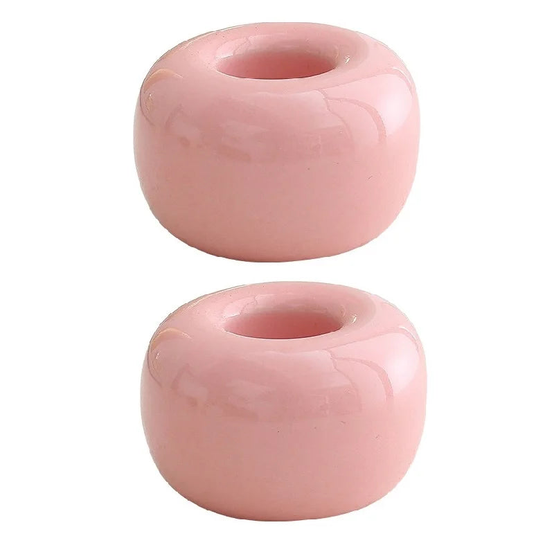 2 Pcs/Pack Mini Ceramic Handmade Toothbrush Holder Stand for Bathroom Vanity Countertops,Toothbrush Head and Office Pen Holder