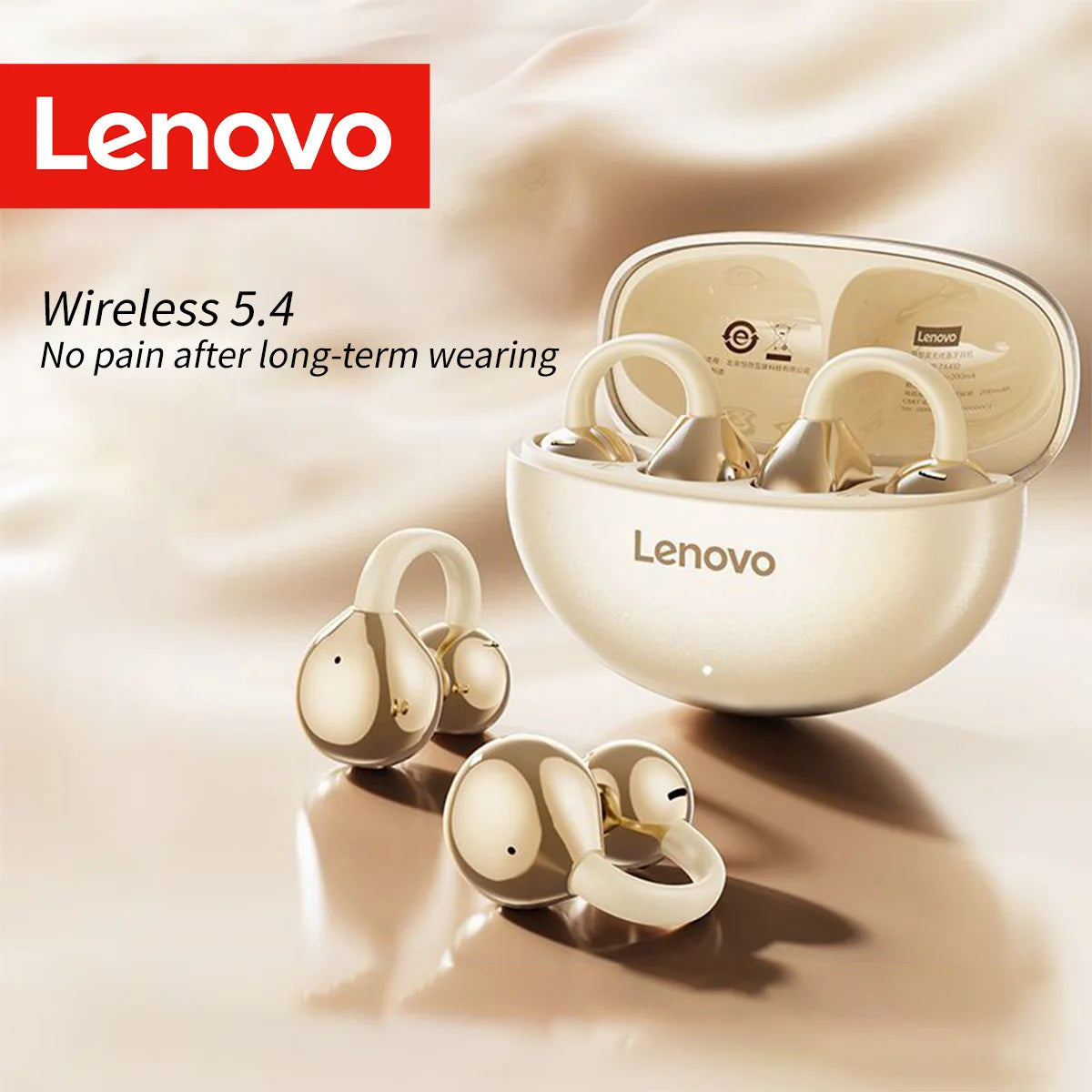 Lenovo TWS Lightweight Mini Earphones Dual Mic Noise Reduction Stereo Bass HD Call Comfortable Bluetooth Earbuds