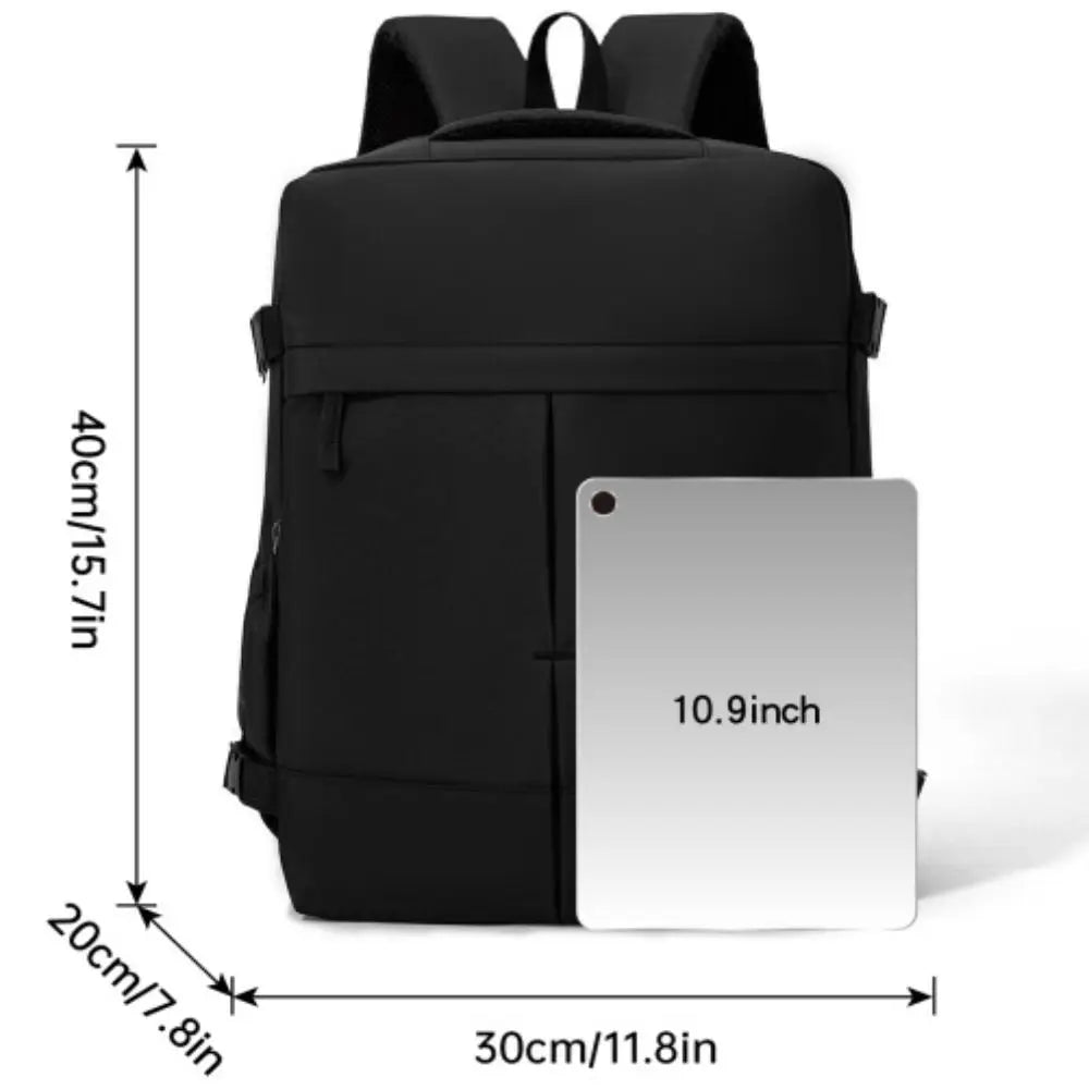 Large Capacity Travel Backpack Clamshell Opening Lightweight Daypack Side Compression Straps Separate Laptop Compartment