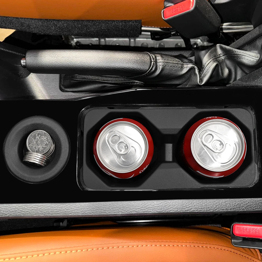 LUCKEASY for Mitsubishi Triton 2024 2025 Cup Holder Central Console Water Cup Holder TPE Drinks Holder Storage Case Accessories