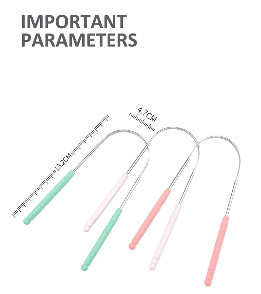 Hot 1PC Stainless Steel Tongue Scraper Cleaner Fresh Breath Cleaning Coated Tongue Toothbrush Oral Hygiene Care Tools