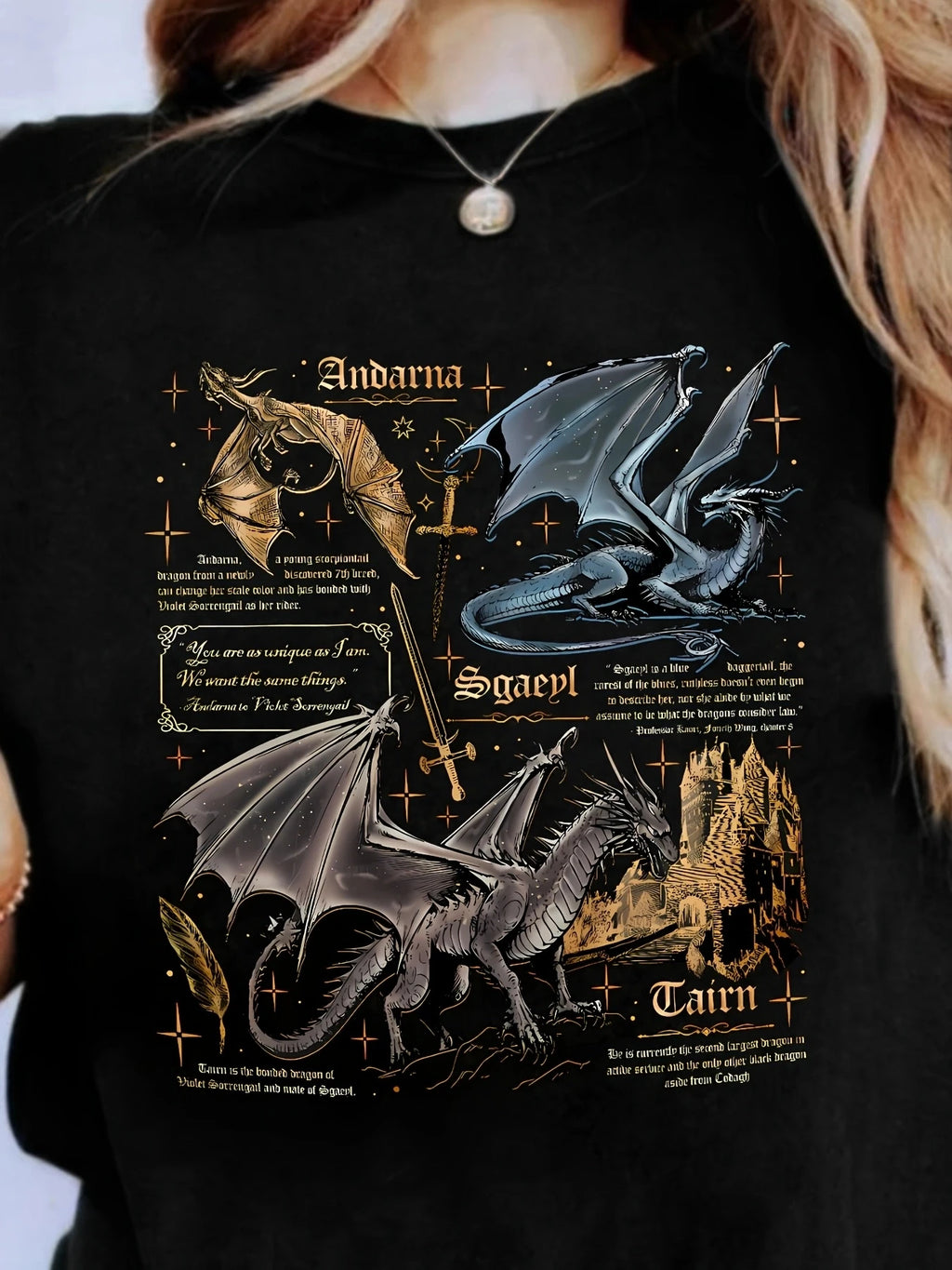 【3674】Dragon and treasure letter pattern printed women's fashion s' T-shirt top daily trend women's short sleeves