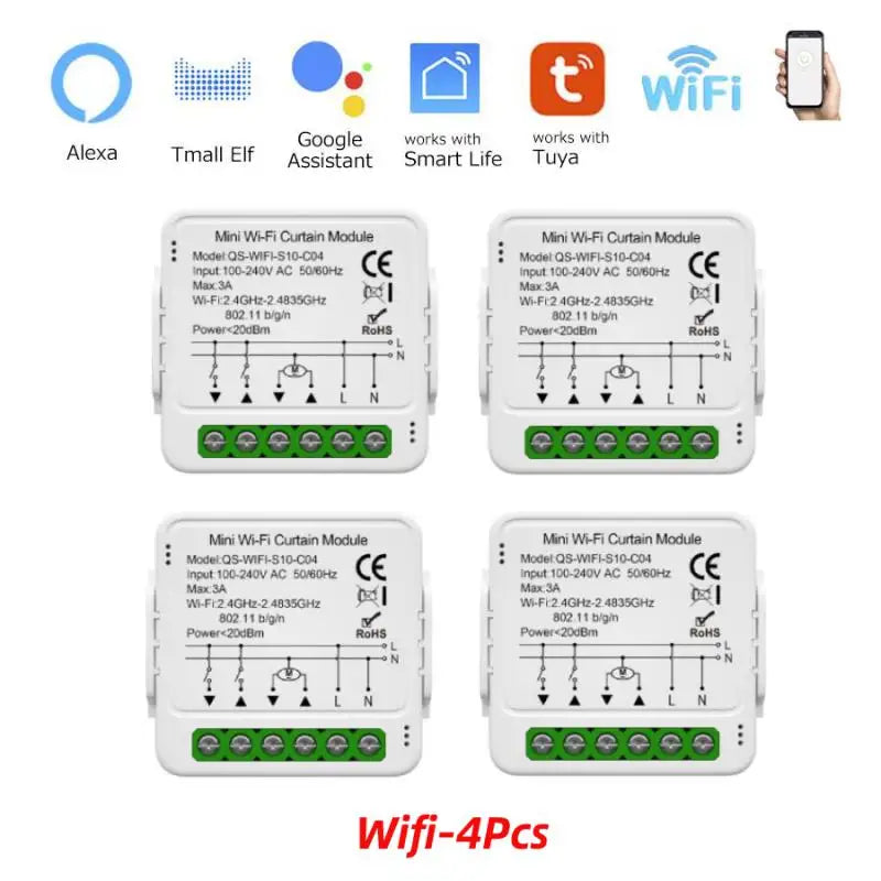 Tuya Mini WiFi Zigbee Curtain Switch For Roller Shutter Electric Motor Smartlife Control Remotely Works With Alexa Google Home