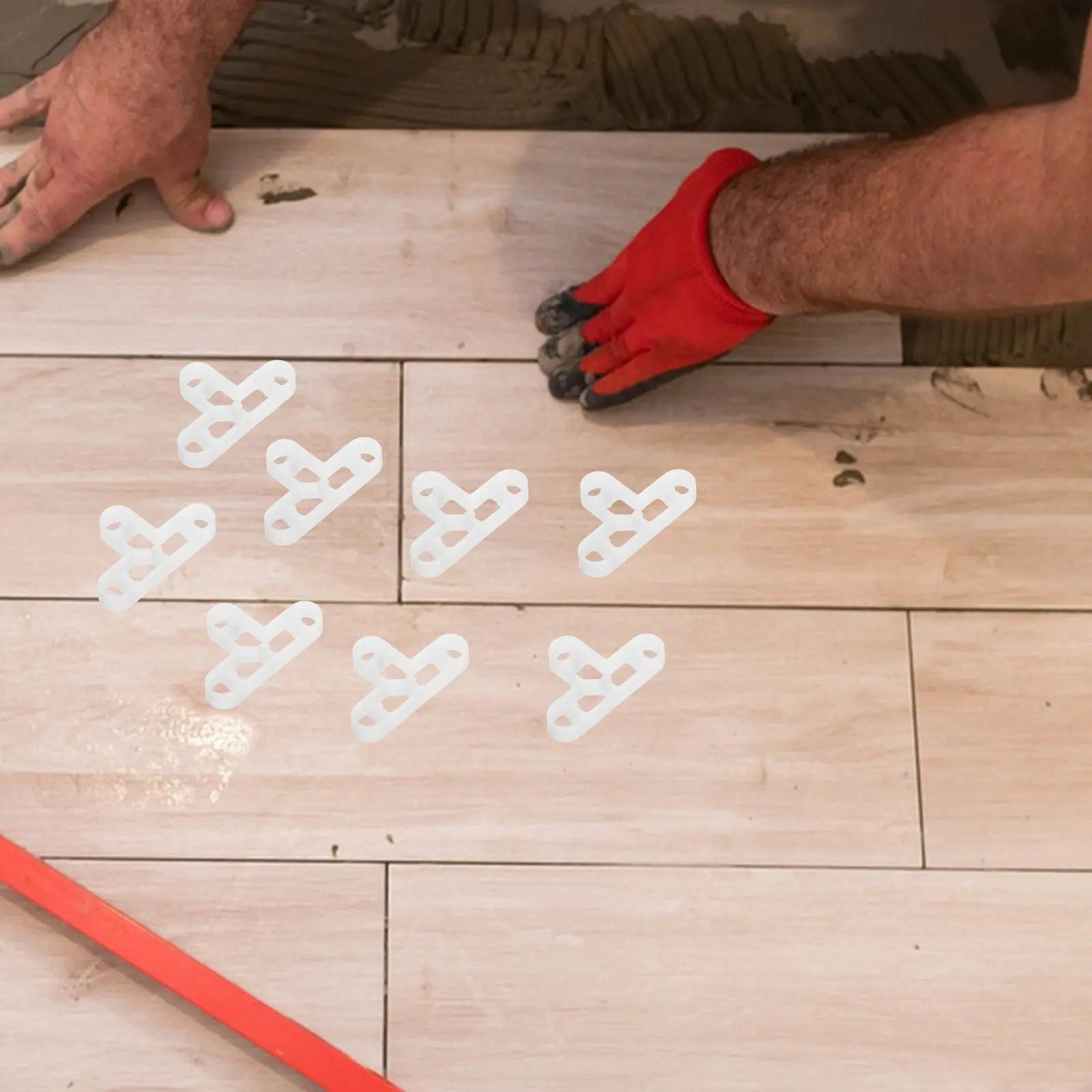 100Pcs T-Shaped Tile Leveling System Plastic Reusable Ceramic Tile Levelers for Smooth Professional Installation Floor Wall