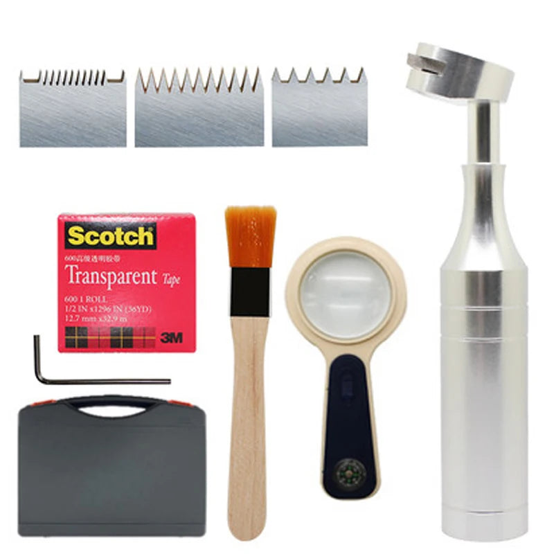 Cross-Cut Adhesion Tester Kit with 1mm/2mm Blades Magnifier Handle Brush And Tape for Material Science And Engineering