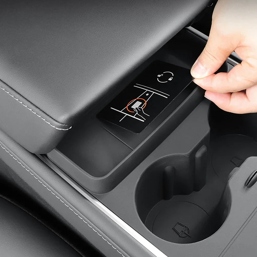For Tesla Model Y Model 3 Highland Silicone Water Cup Holder Central Control Storage Box Drinks Holder Tray Car Accessories