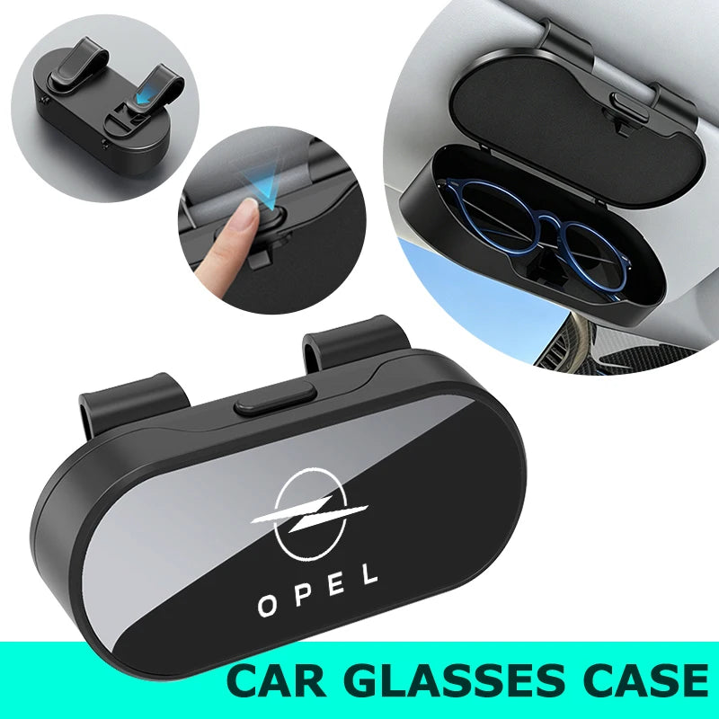 Car Sun Visor Glasses Holder Universal Auto Sunglasses Organizer Box For Opel Corsa D Astra G H J K F Mokka C Zafira B Vectra