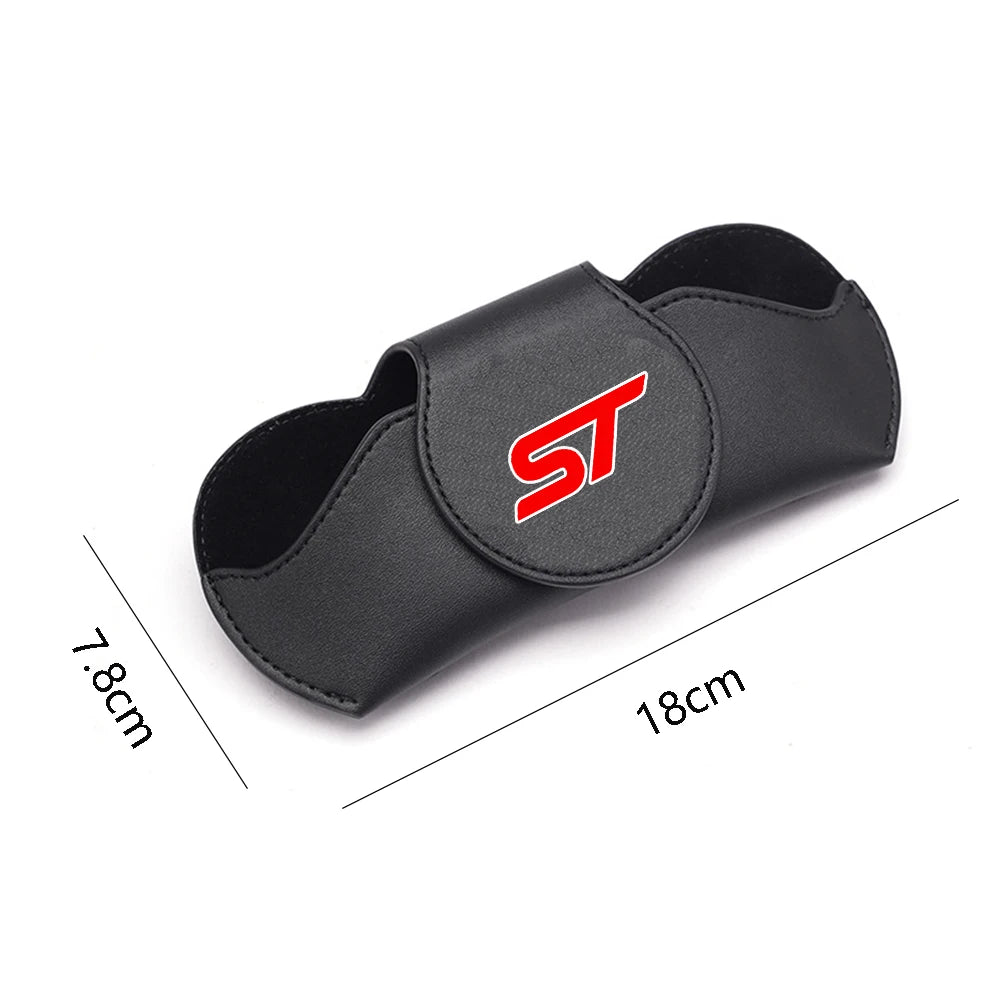 Car Sunglasses Holder Case Sun Visor Glasses Box Clip Eyeglasses Storage for Ford ST Focus Kuga MK3 MK4 Puma Fiesta ST