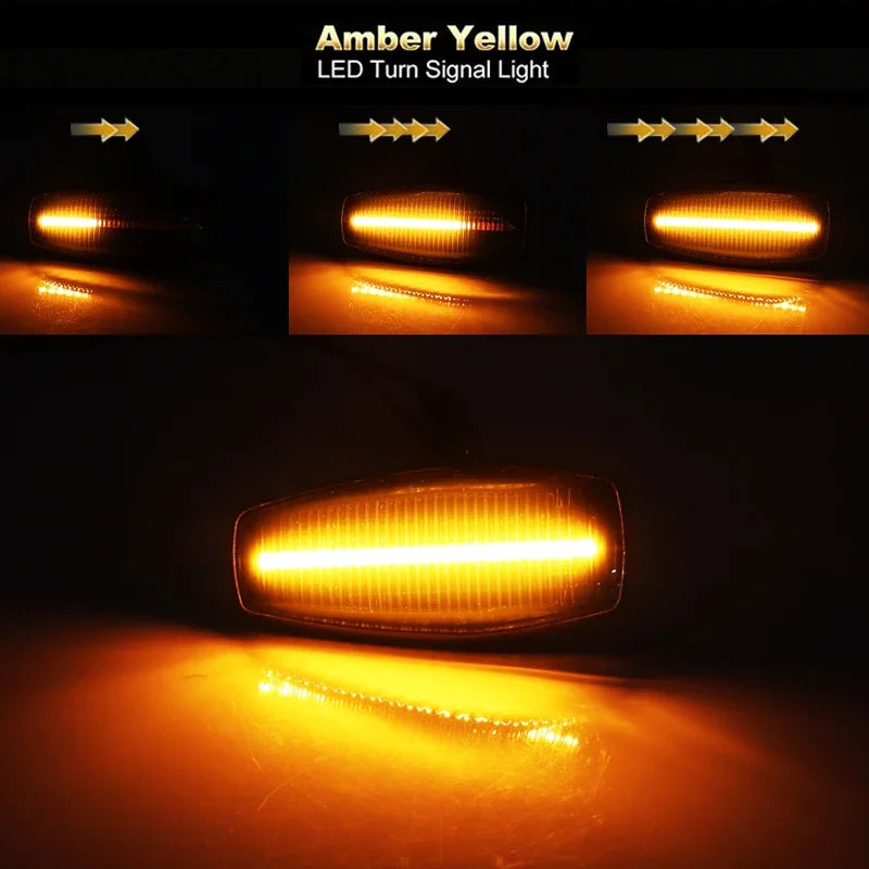 iJDM Blink Amber LED Dynamic Side Marker Turn Signal Lights Assembly for Hyundai Elantra XD Sonata Tucson Tiburon Getz Kia Rio