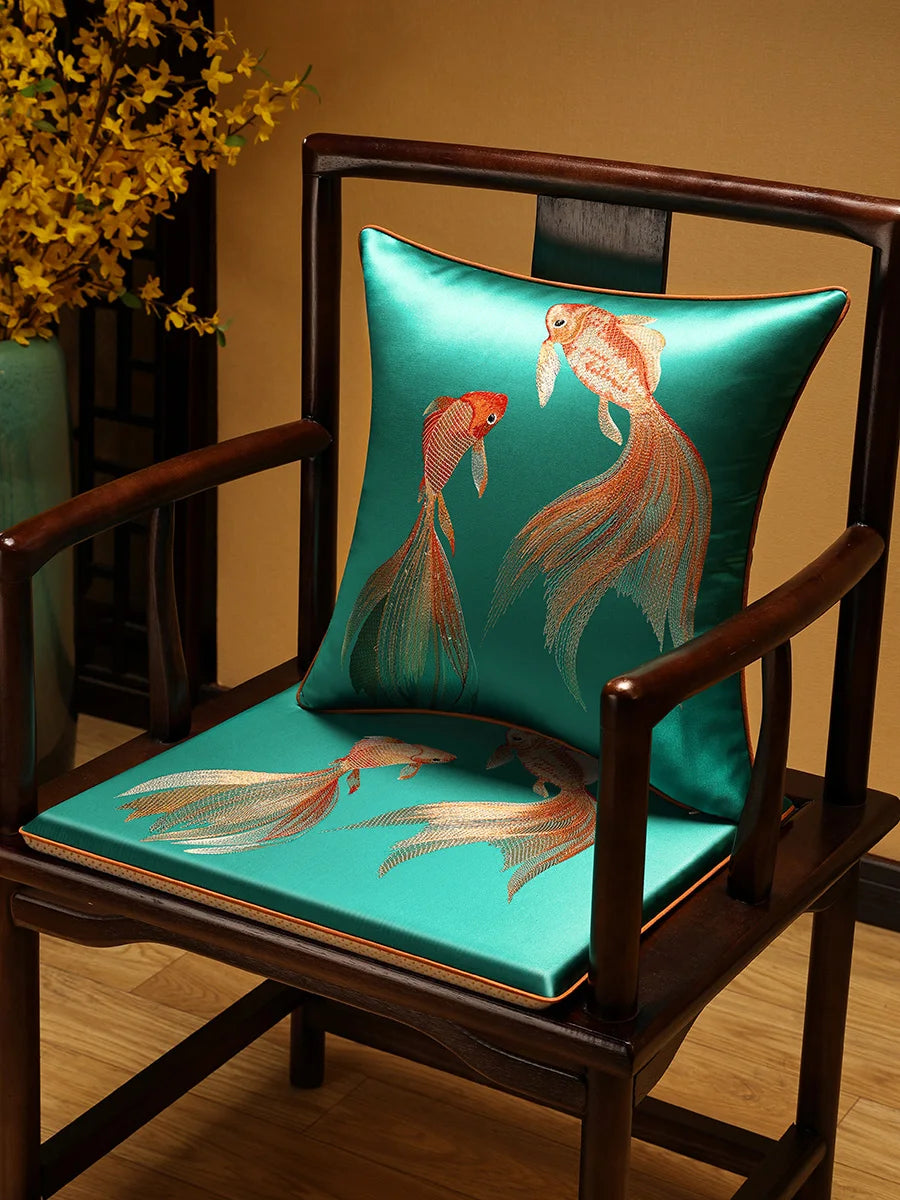 New Chinese-style Foam Chair Cushions Rosewood Sofa Cushion Cover Home Sponge Seat Cushions Embroidered Anti-slip Chair Cushions