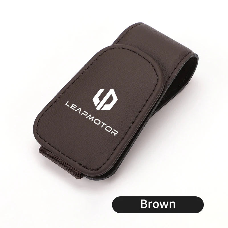 Car Sun Visor Eyeglass Hanger Leather Storage Holder Clip For Leapmotor Reev 2021 2022 2023 2023 LP Leap T03 S01 C11 C01