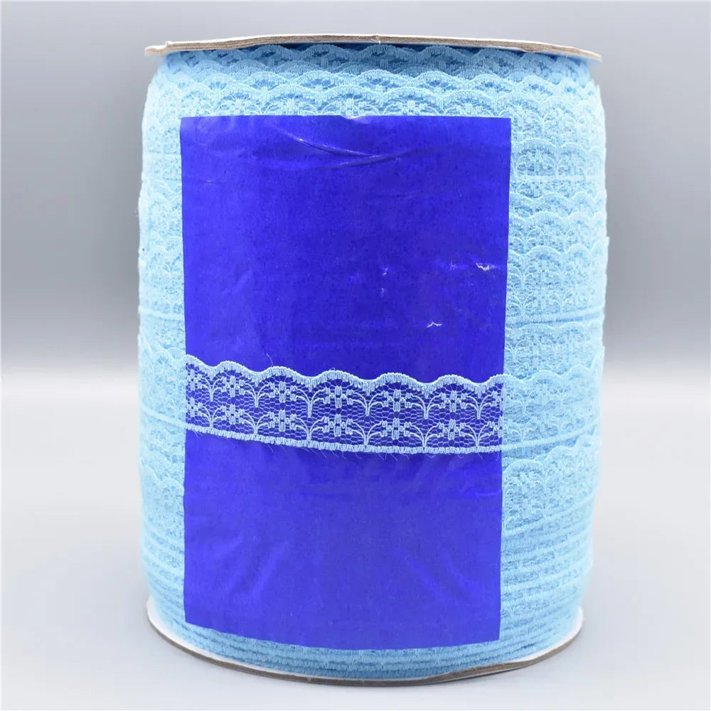 Wholesale 600yards/Roll White Lace Ribbon Width/22mm Lace Trim Fabric Embroidered Sewing Decoration African Lace Fabric Applique