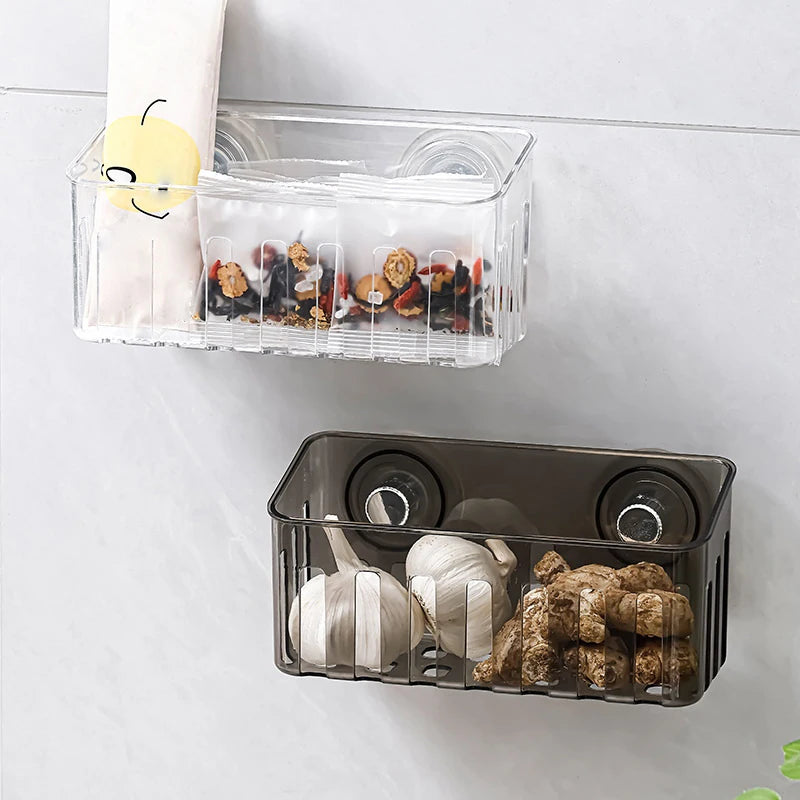 【N】Suction Cup Sink Rack Faucet Drain Rack Multifunctional Basket Kitchen Sponge Rack Punch-free Wall Mount