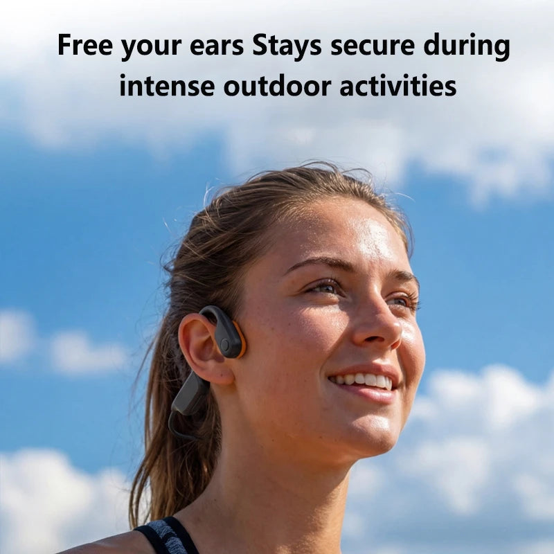 Lenovo Open-Ear Bone Conduction Bluetooth Headphones with Extra-Long Battery Life Perfect for Running, Cycling Swimming Sports