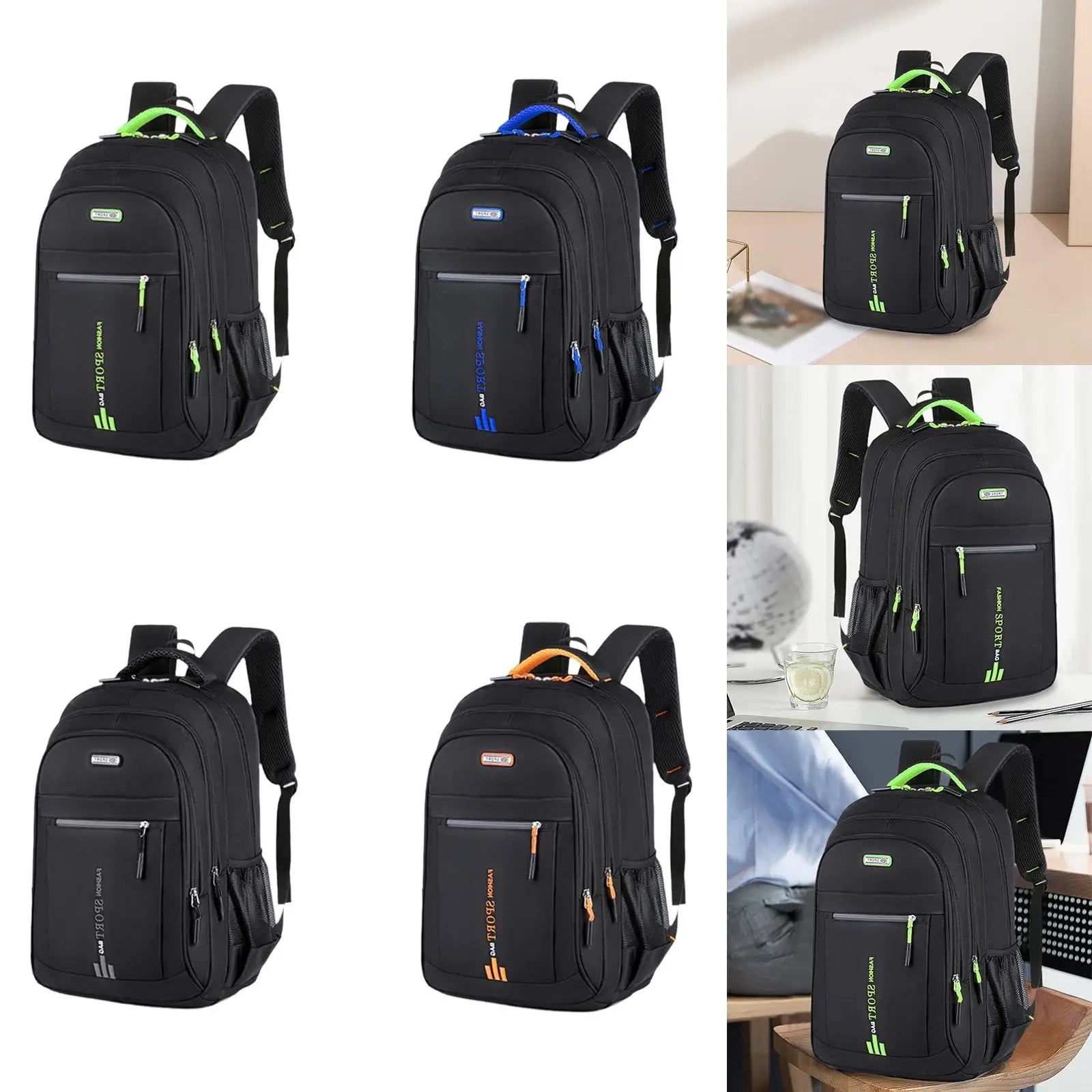 Laptop Backpack Nylon Lightweight Multifunctional Waterproof Rucksack for Overnight Travel Outdoor Sports Weekender Hiking