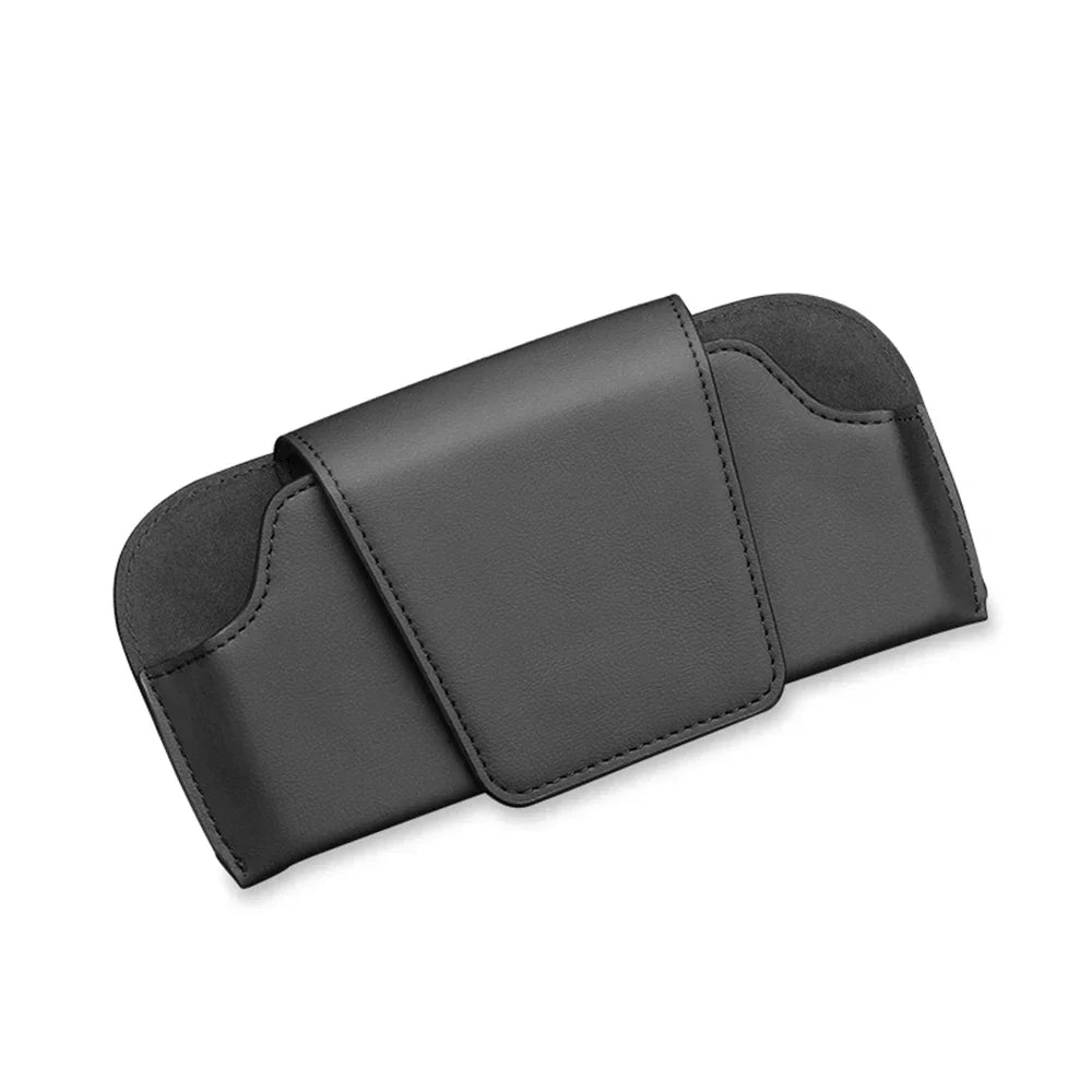 1pcs Universal Black Car Glasses Case Sunshade Clip Magnetic Buckle Glasses Storage Box Glasses Holder