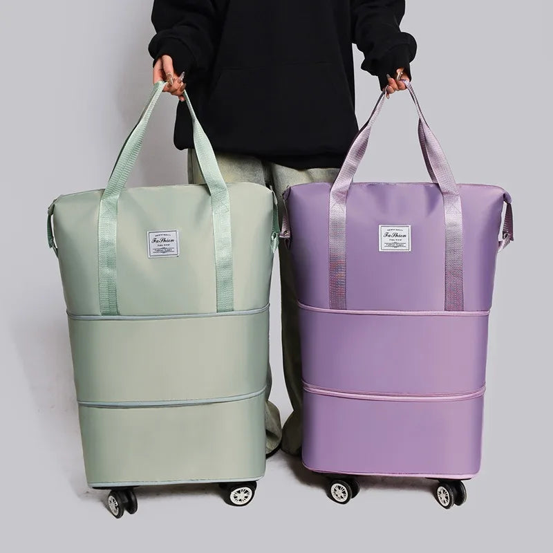 College student travel bag Large capacity business trip expandable universal wheel luggage bag Oxford cloth storage bag