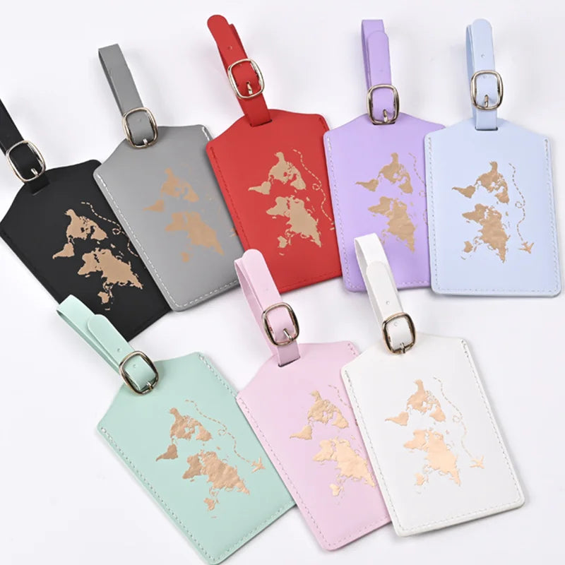 Luggage Tags for Suitcases PU Leather Privacy Protection Bag Tags Travel Accessories Essential