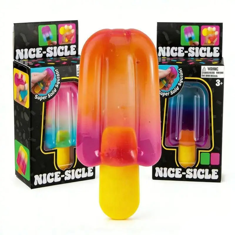 1pc Transparent Gradient Popsicle Squishy Stress Relief Squeeze Fidget Toy Anti Anxiety Sensory Toy Kids Birthday Gift.