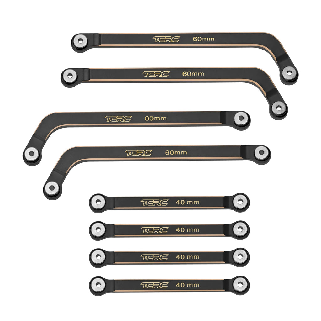 TCRC 8PCS Brass High Clearance Chassis Suspension Links Rod Linkage Set for Axial AX24 XC-1(Wheelbase extended by 150mm)