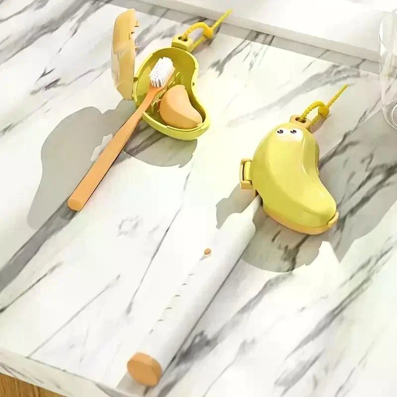 1 Set Dust Proof Bristle Protector Banana Portable Toothbrush Travel Case Compact Bacteria Resistant Storage