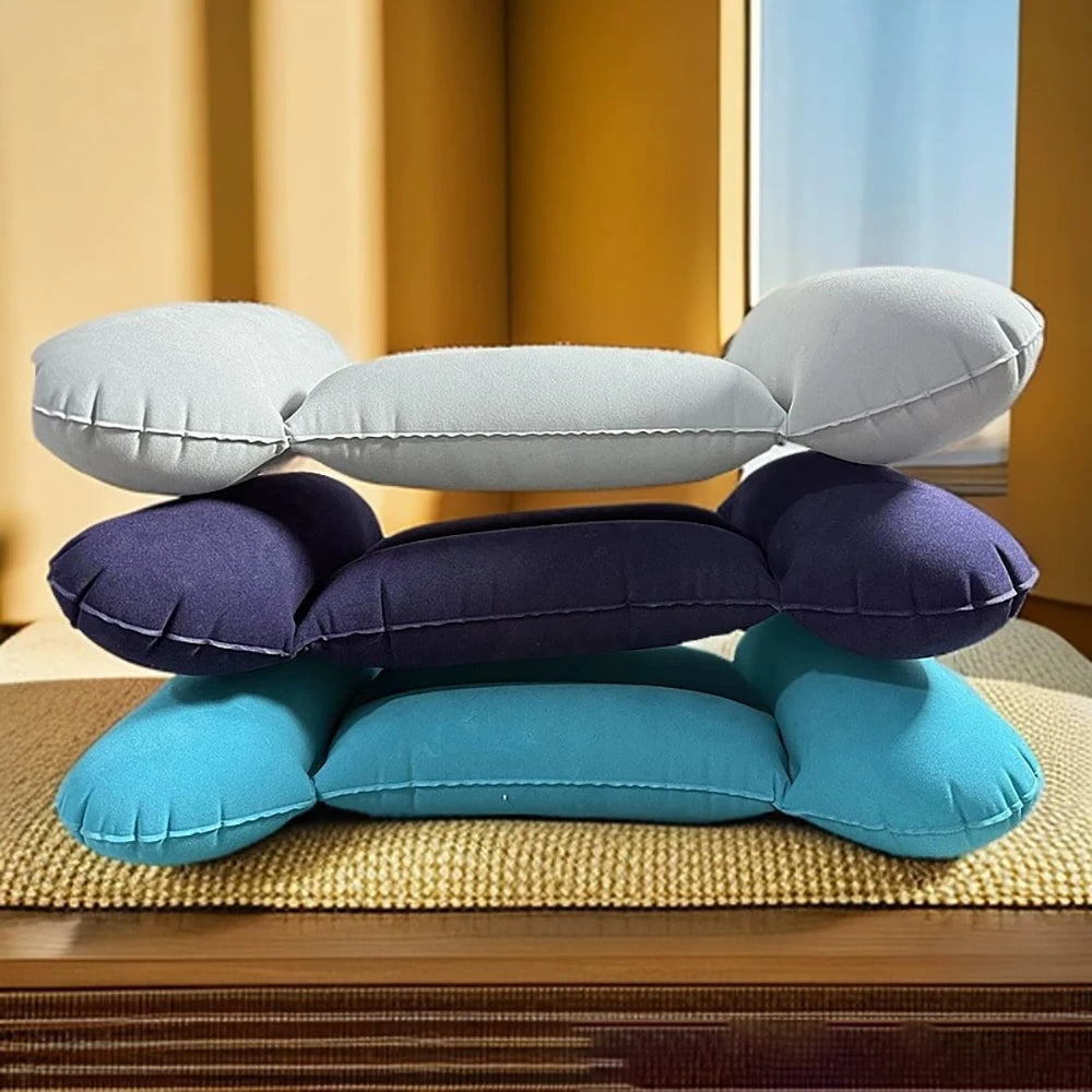 Inflatable Pillow Press Inflatable H-shaped Folding Portable Car Plane Waist Cushion Camping Office Sleeper Pillow