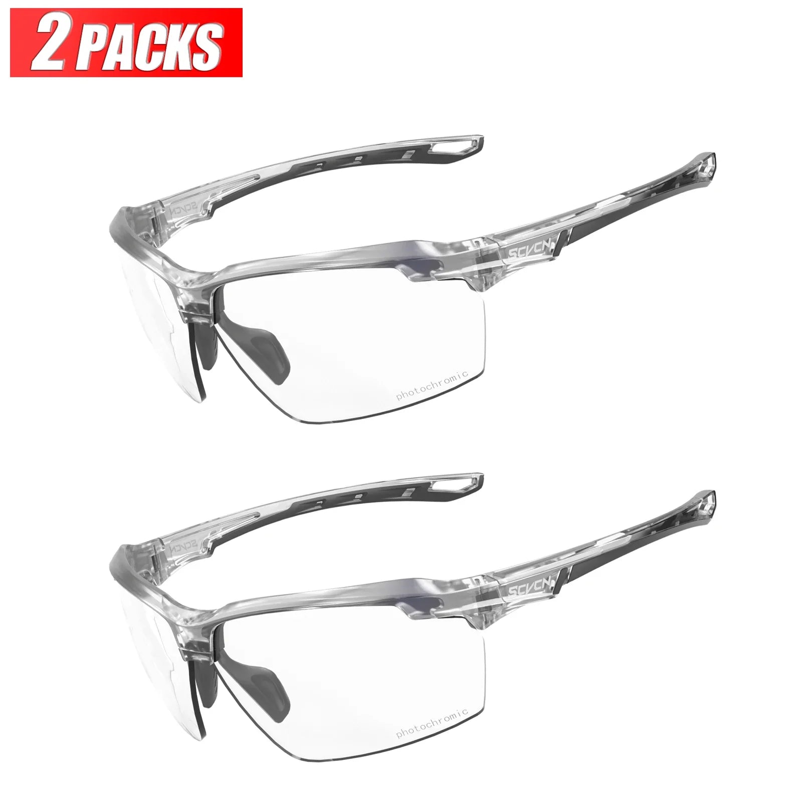 3PACKS SCVCN Hiking Eyewear Photochromic Cycling Sunglasses Glasses Bike MTB Bicycle Golf UV400 Sports Glasses for Men Women