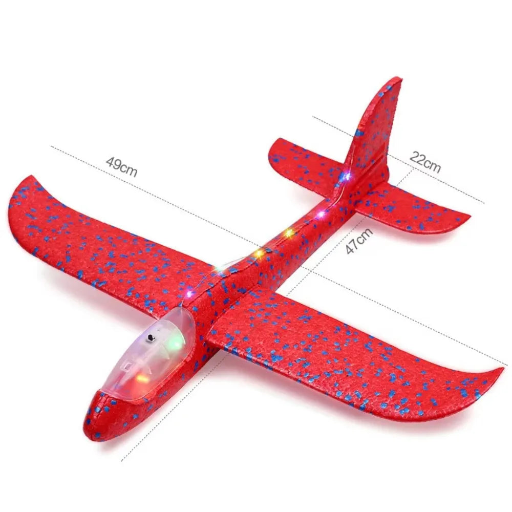 Large Foam Glider Airplane Epp Foam Material with LED Lights Inertial Foam Plane Ultralight Durable Hand Throw Airplane