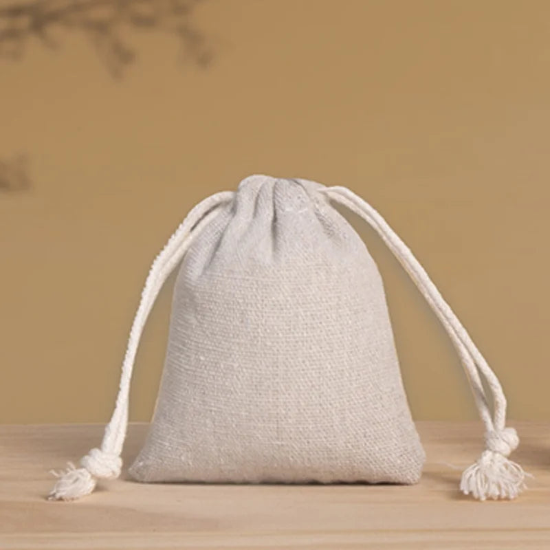 10/100 White Gift Bags, White Handmade Bags, Cotton and Linen Bags, Jewelry Display Packaging Warehouse, Customizable Logo