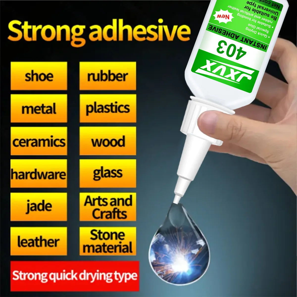 Super Glue All-Purpose Liquid 20g-Transparent fast-drying AC adhesive for metal, plastic, wood, ceramics, glass and DIY restoration, the strongest adhesive for metal and plastic, easy to use.