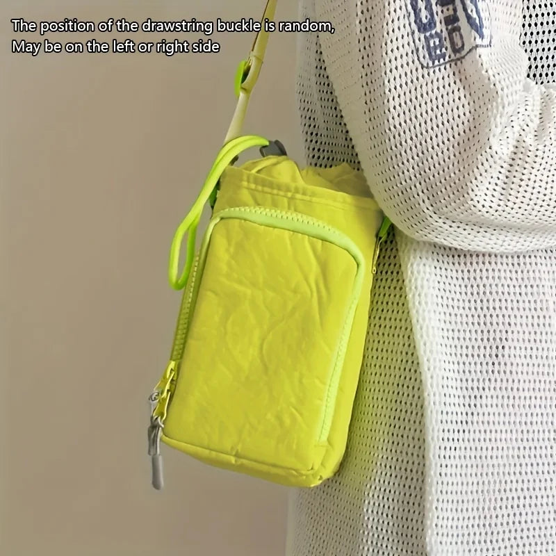 Small Water Bottle Carrier Bag with Adjustable Shoulder Strap Convenient Outdoors Water Bottle Pouch with Phone Pocket