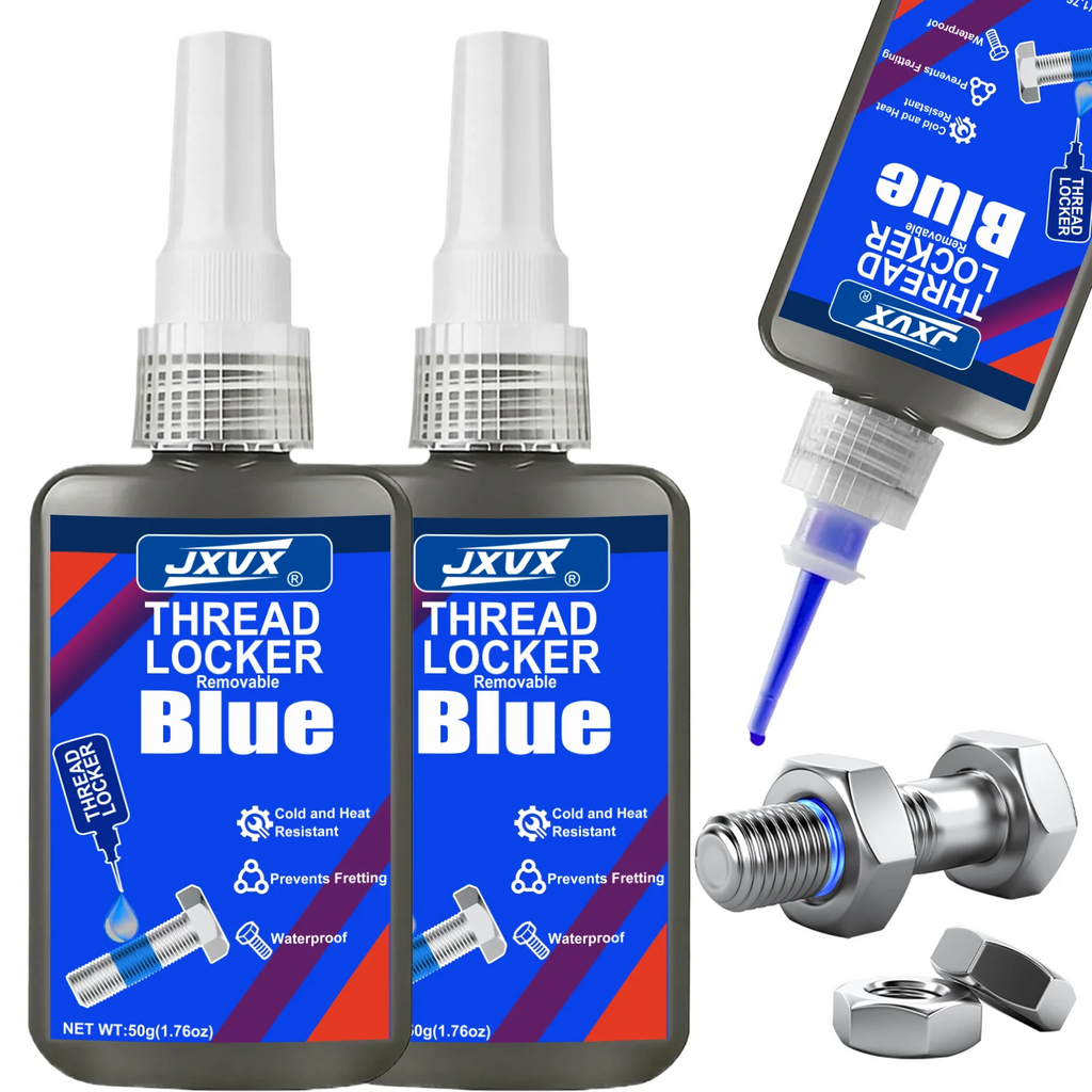 JXVX 50ml Blue Medium Strength Threadlockers, Universal Anaerobic Thread Quickly Cured Adhesives, For All Metal Threaded Components, Removable Waterproof Curing Metal Glue,Rustproof.